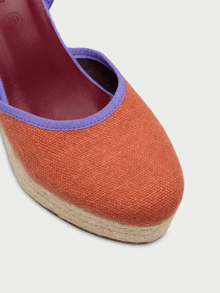 Flagelus Fiesta Teja espadrile portocalii cu platforma