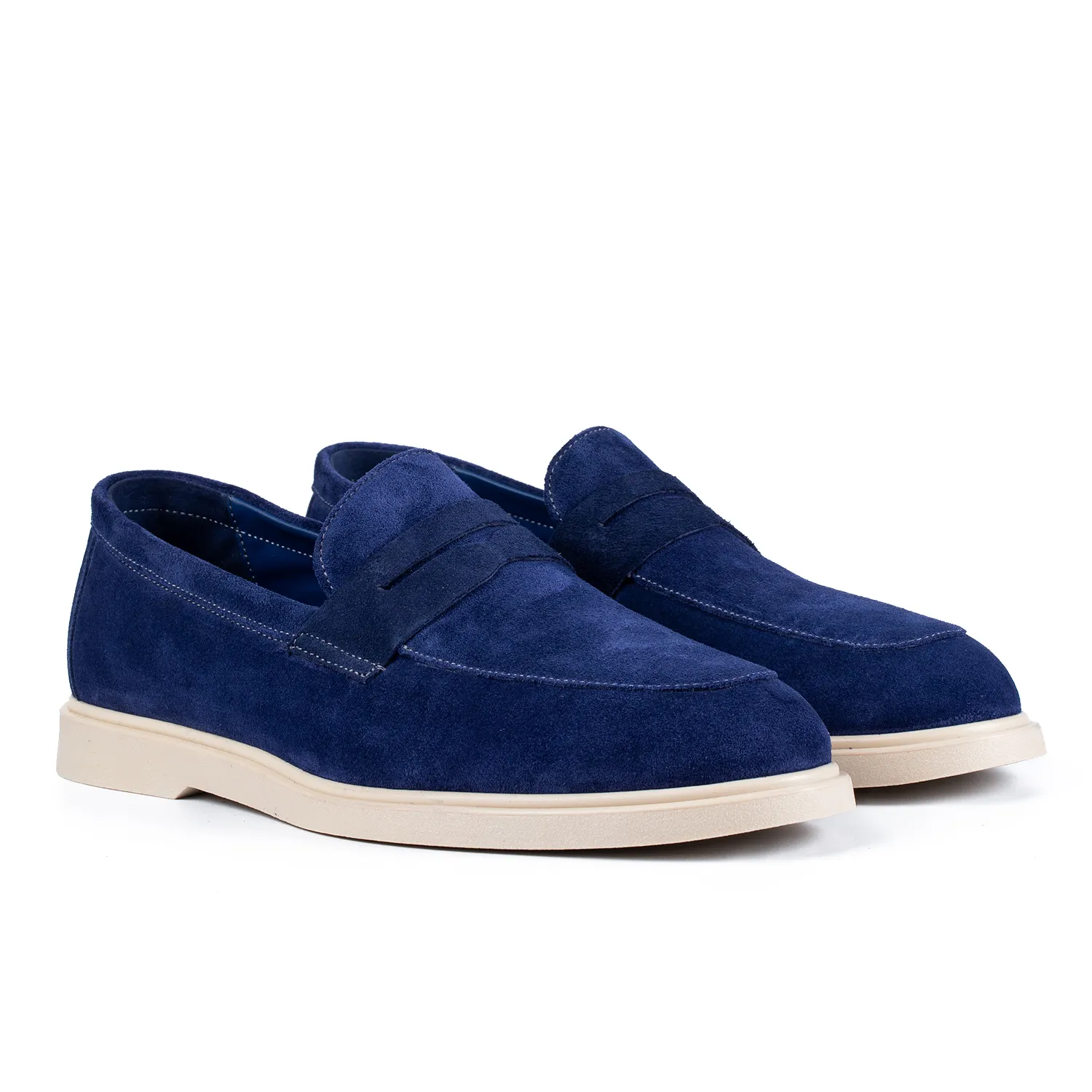Lucas Shoes Ezra mocasini velur albastru barbati