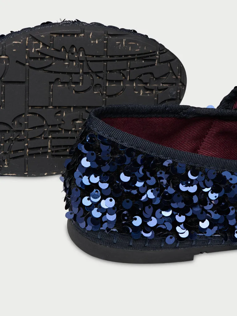 Flagelus Sophie Glinda Navy pantofi Mary Jane bleumarin paiete