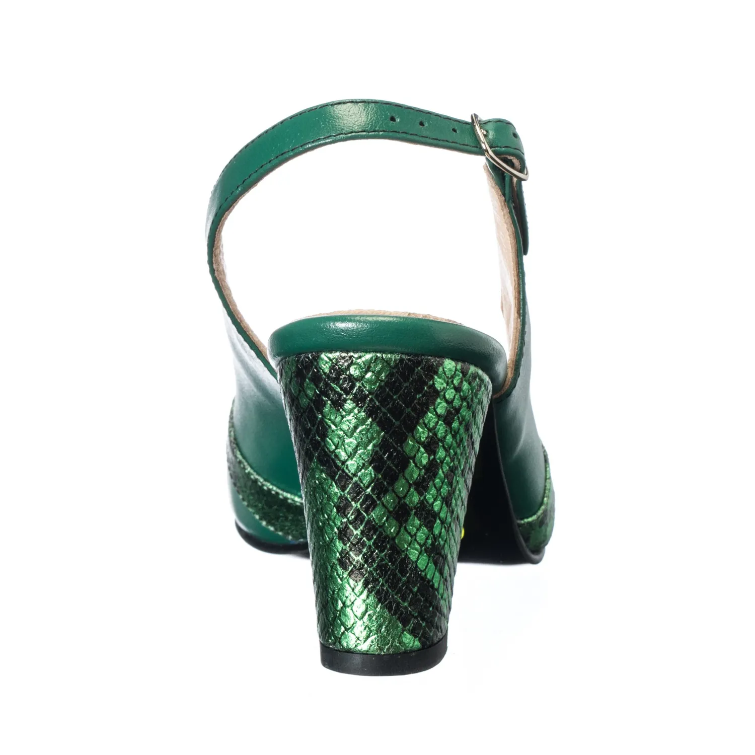 Catinca Shoes 024 VSV sandale dama piele verde sarpe
