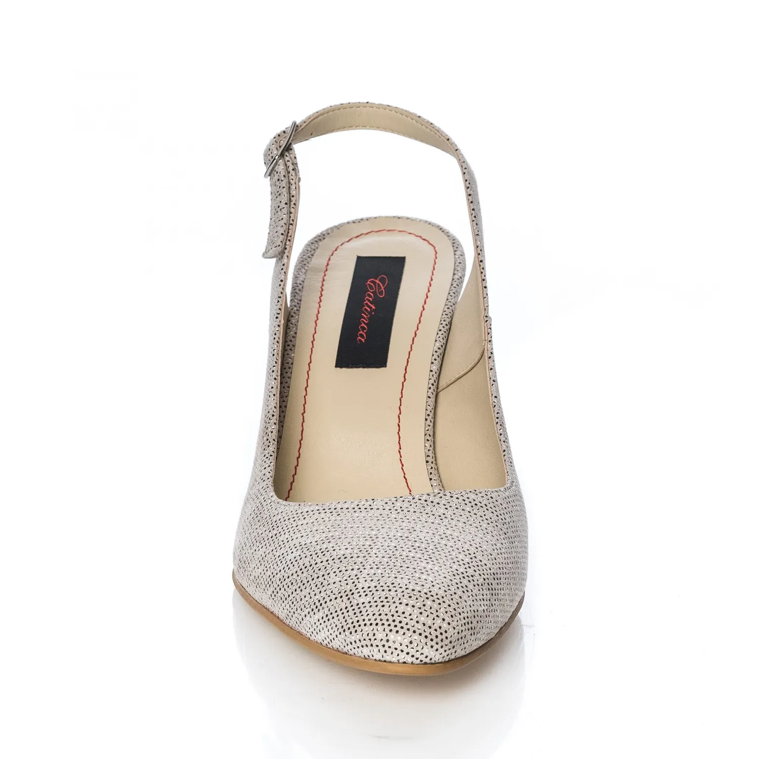 Catinca Shoes V7 BP sandale dama piele bej picatele