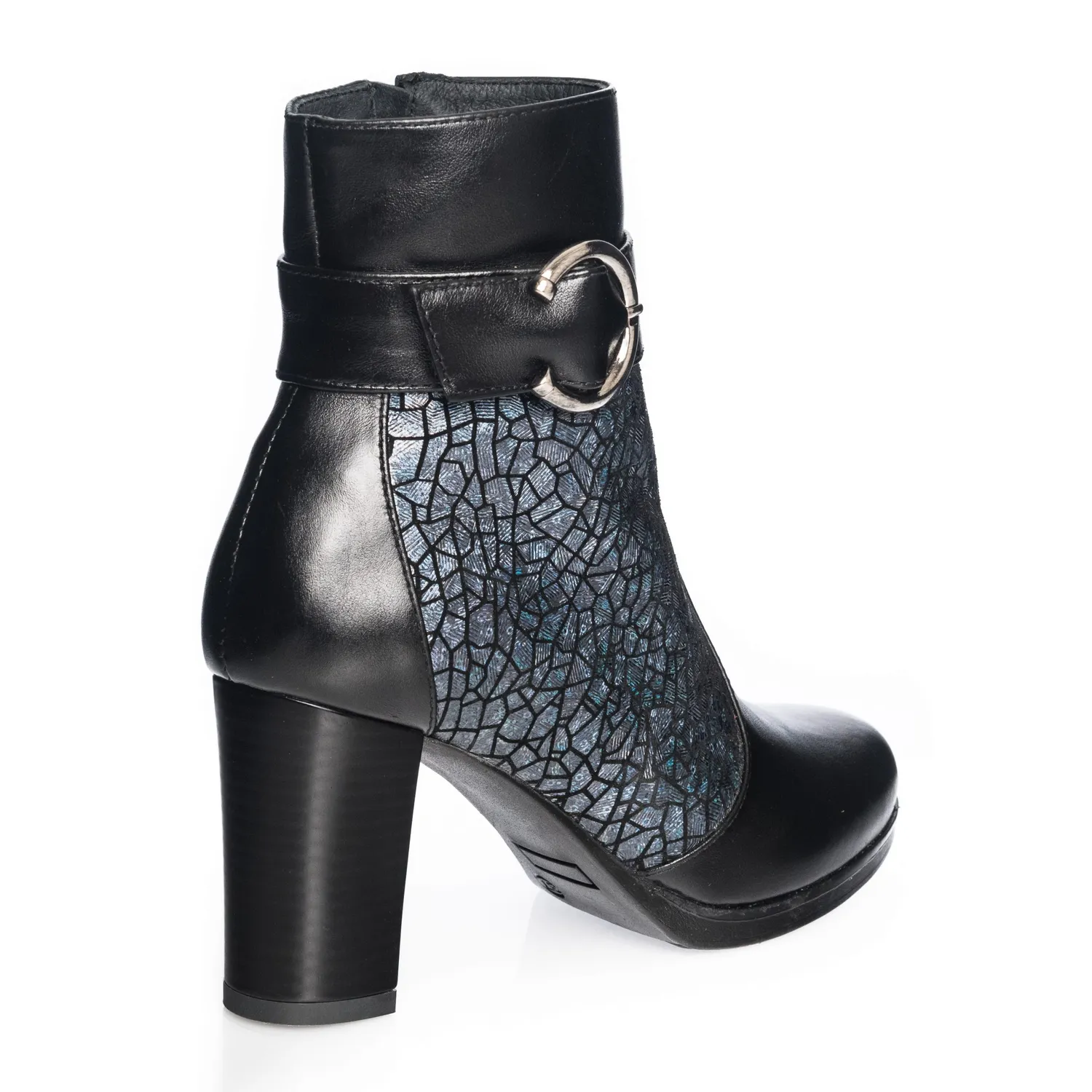 Catinca Shoes GX25 NSG ghete damă piele negru solzi gri