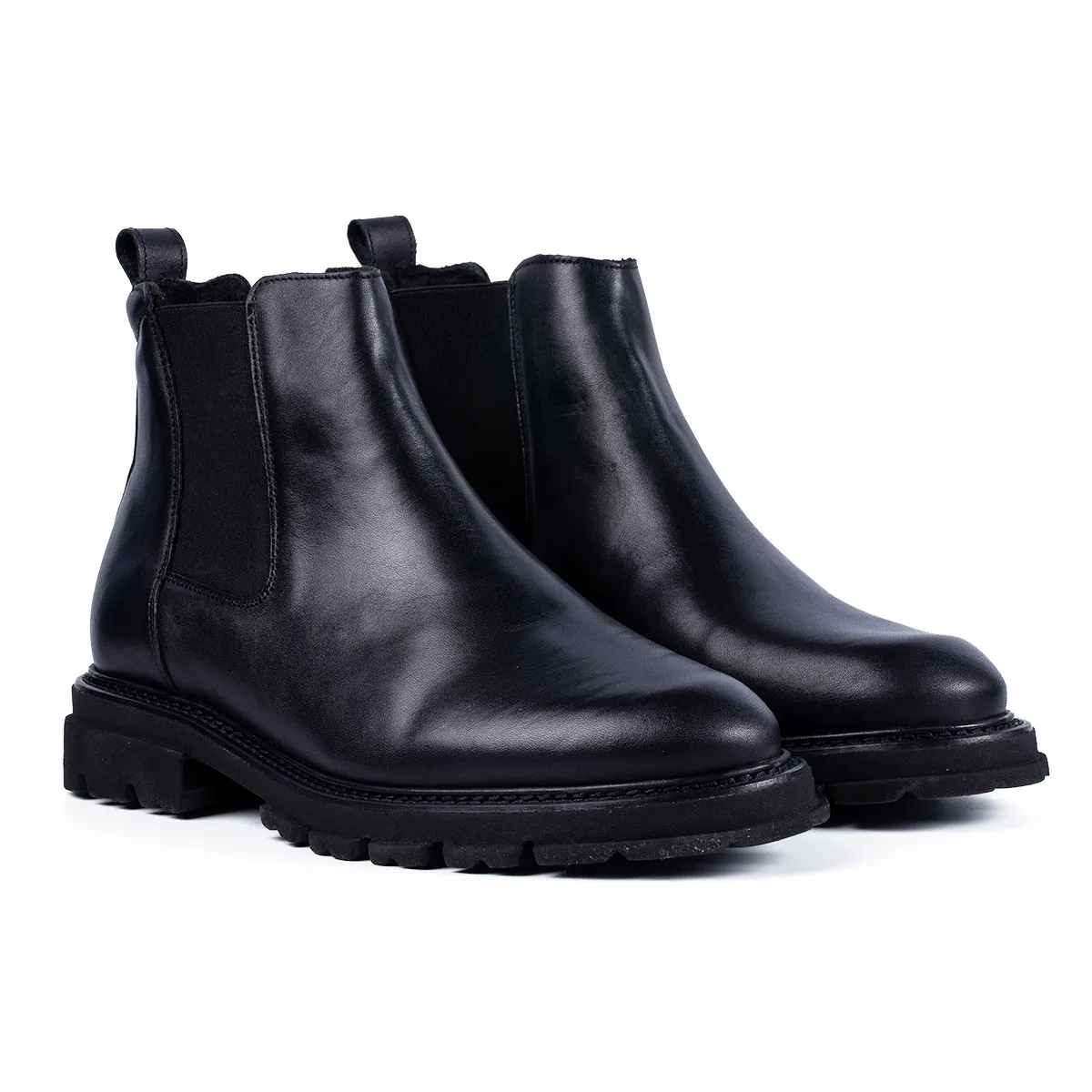 Lucas Shoes Chelsea ghete barbati negre piele naturala