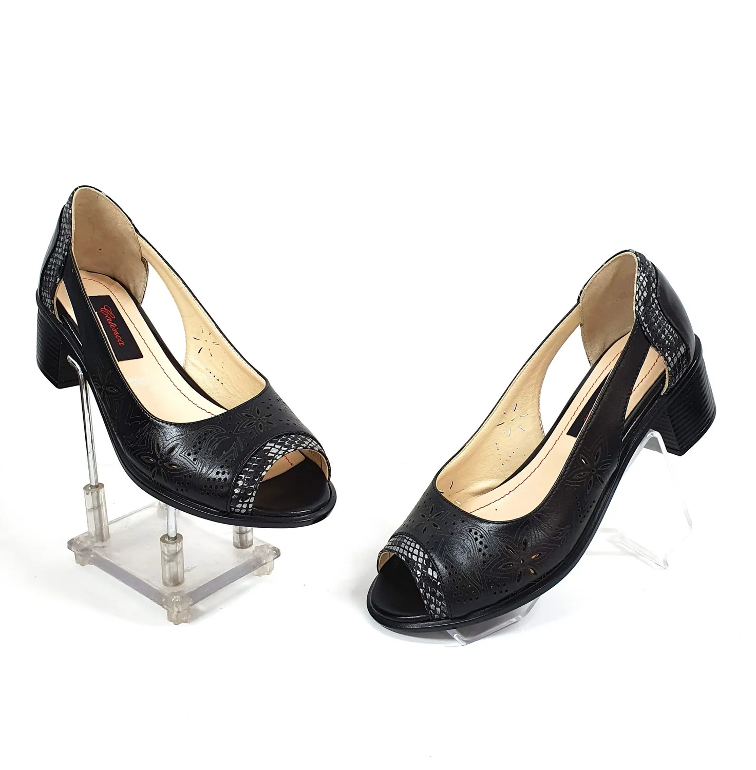 Catinca Shoes T1 NS sandale dama piele naturala negre sarpe