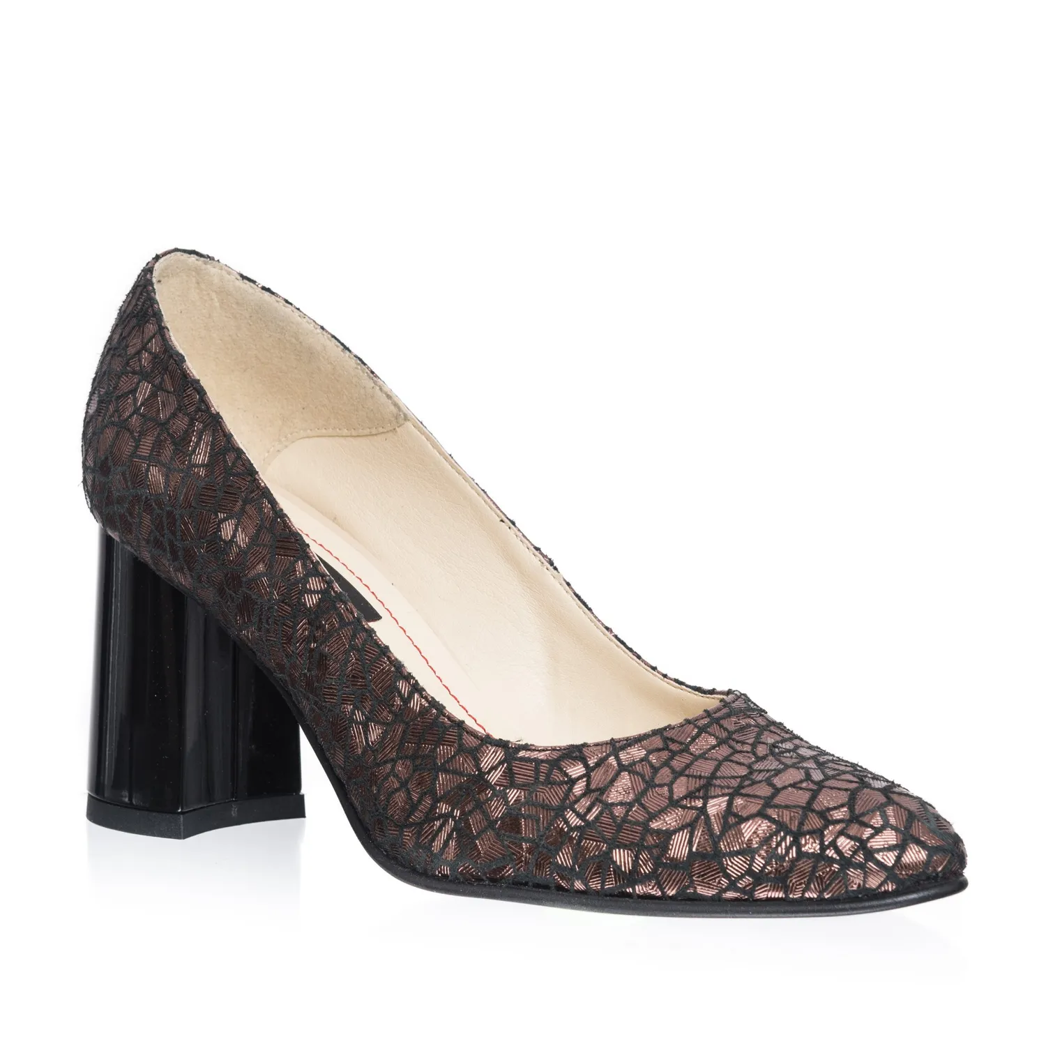 Catinca Shoes R11 SM pantofi damă maro solzi piele naturală