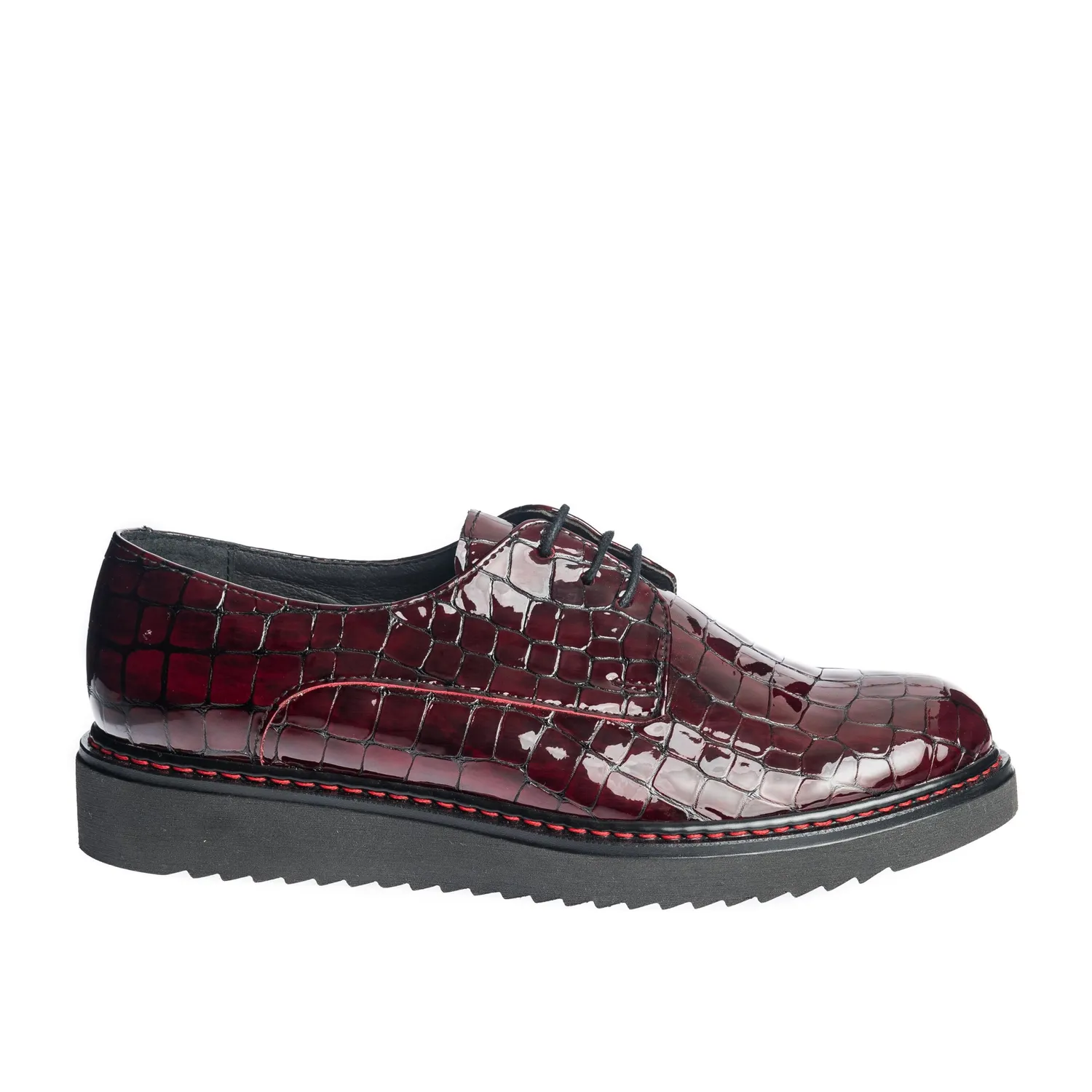 Catinca Shoes G33 BC pantofi dama piele bordo croco