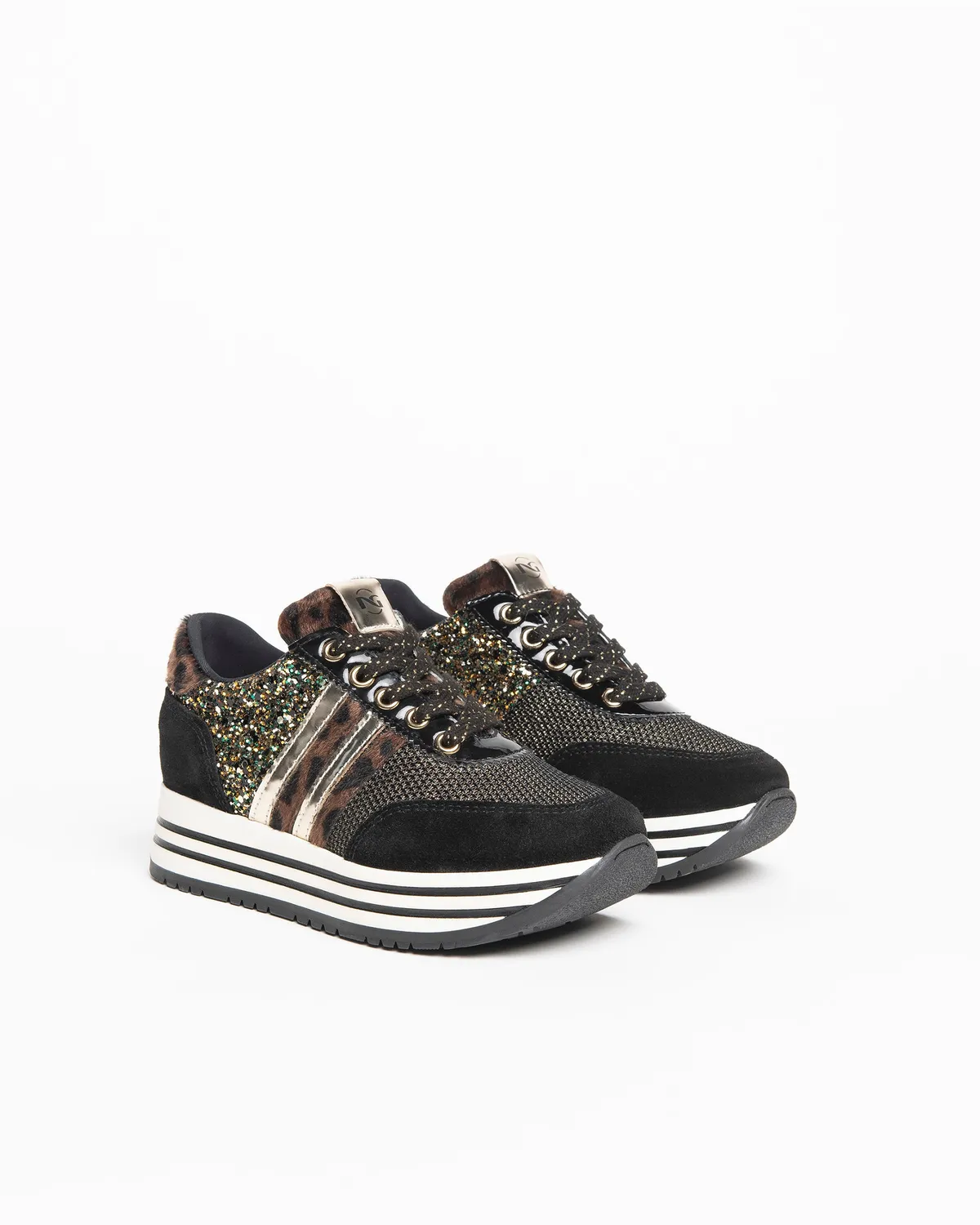 NeroGiardini Teens sneakers piele intoarsa fete sclipici 31-39
