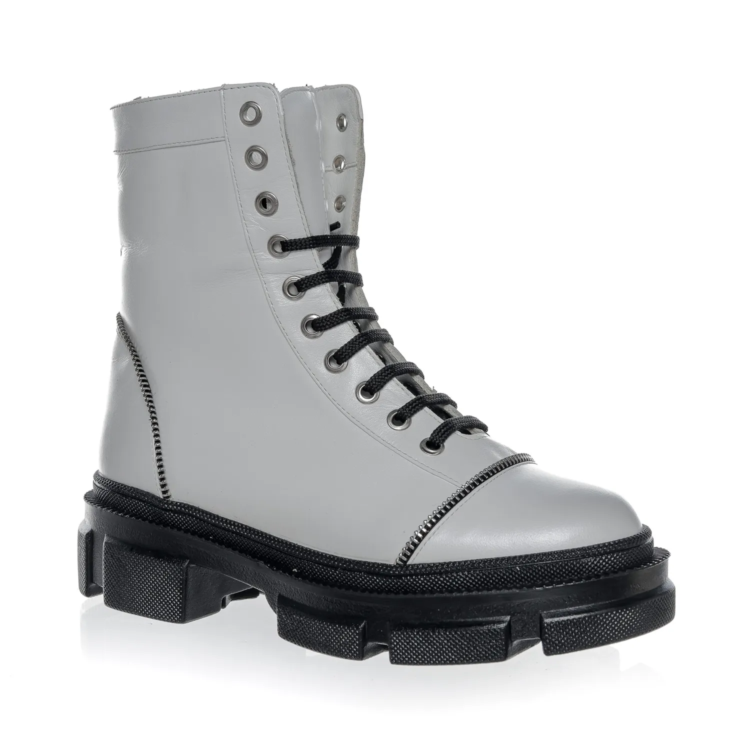 Catinca Shoes Alb Box BC31 AB bocanci dama piele naturala albi