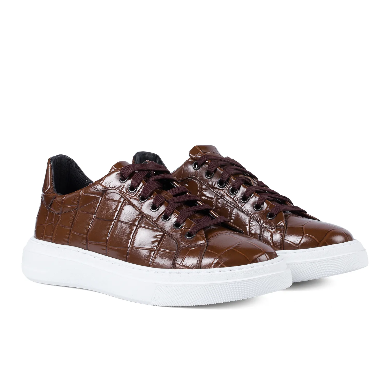 Lucas Shoes 510 Chile sneakers maro croco piele