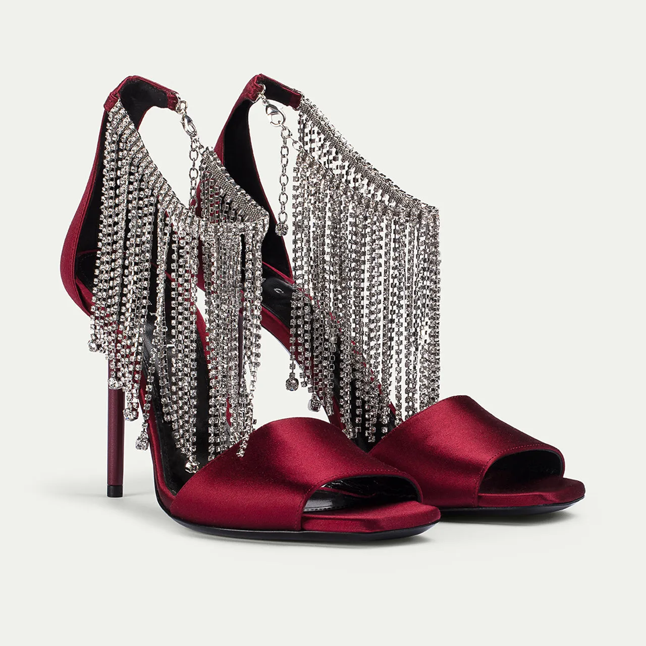 Cesare Paciotti Medea sandale satin bordo toc 10 cm
