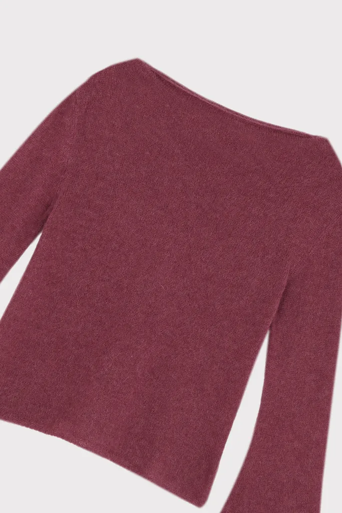 Flagelus Ruby Hug Top bluza bumbac burgundy