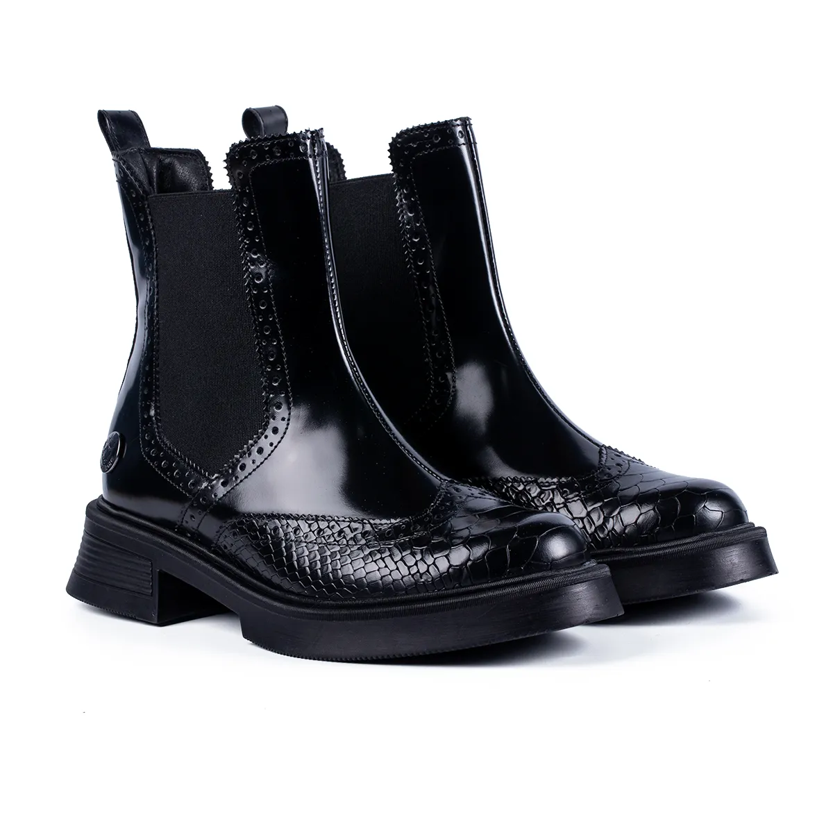 Lucas Shoes Ghete 400 femei negre semi-lac