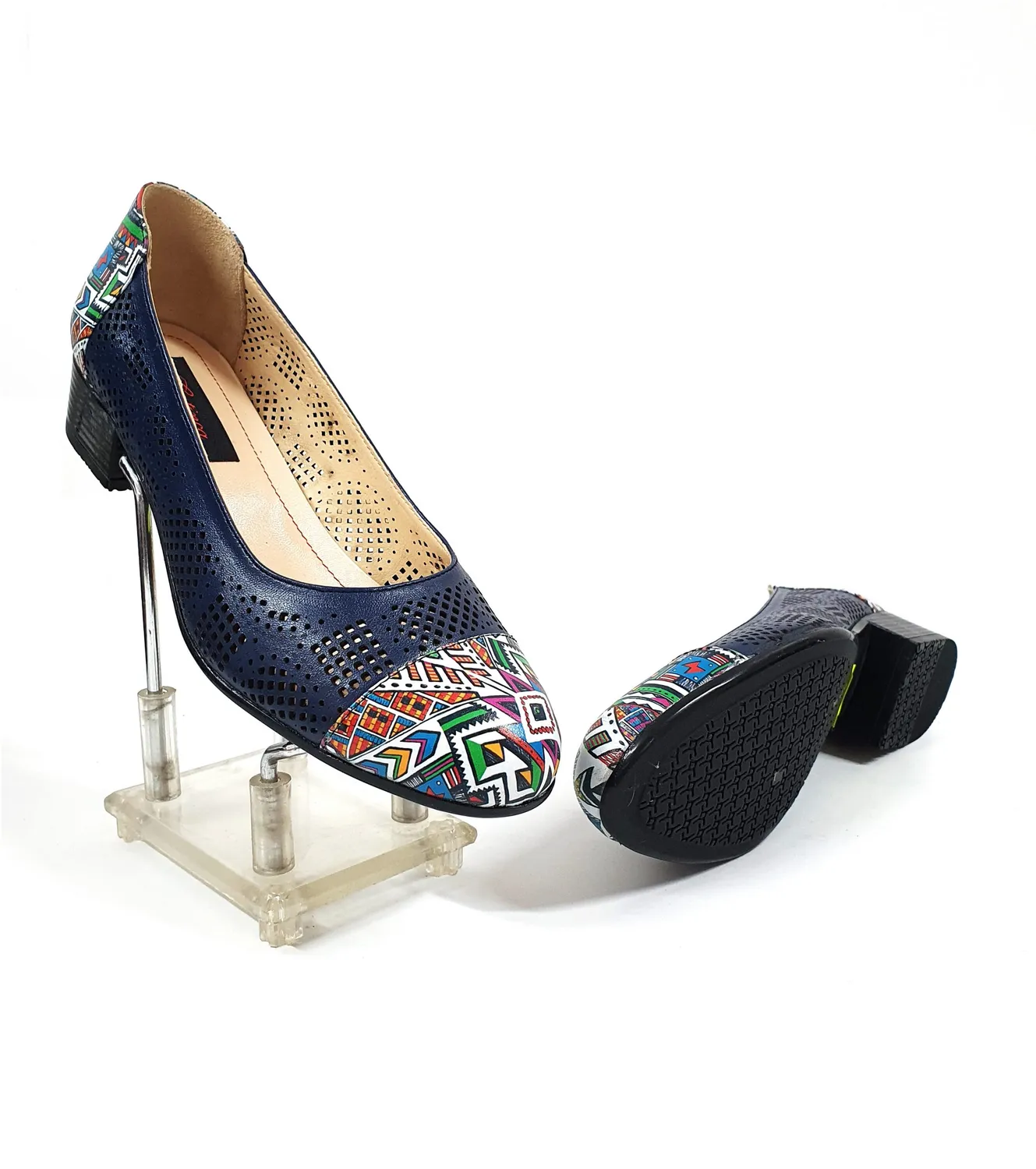Catinca Shoes T12 BMT pantofi perforati bleumarin