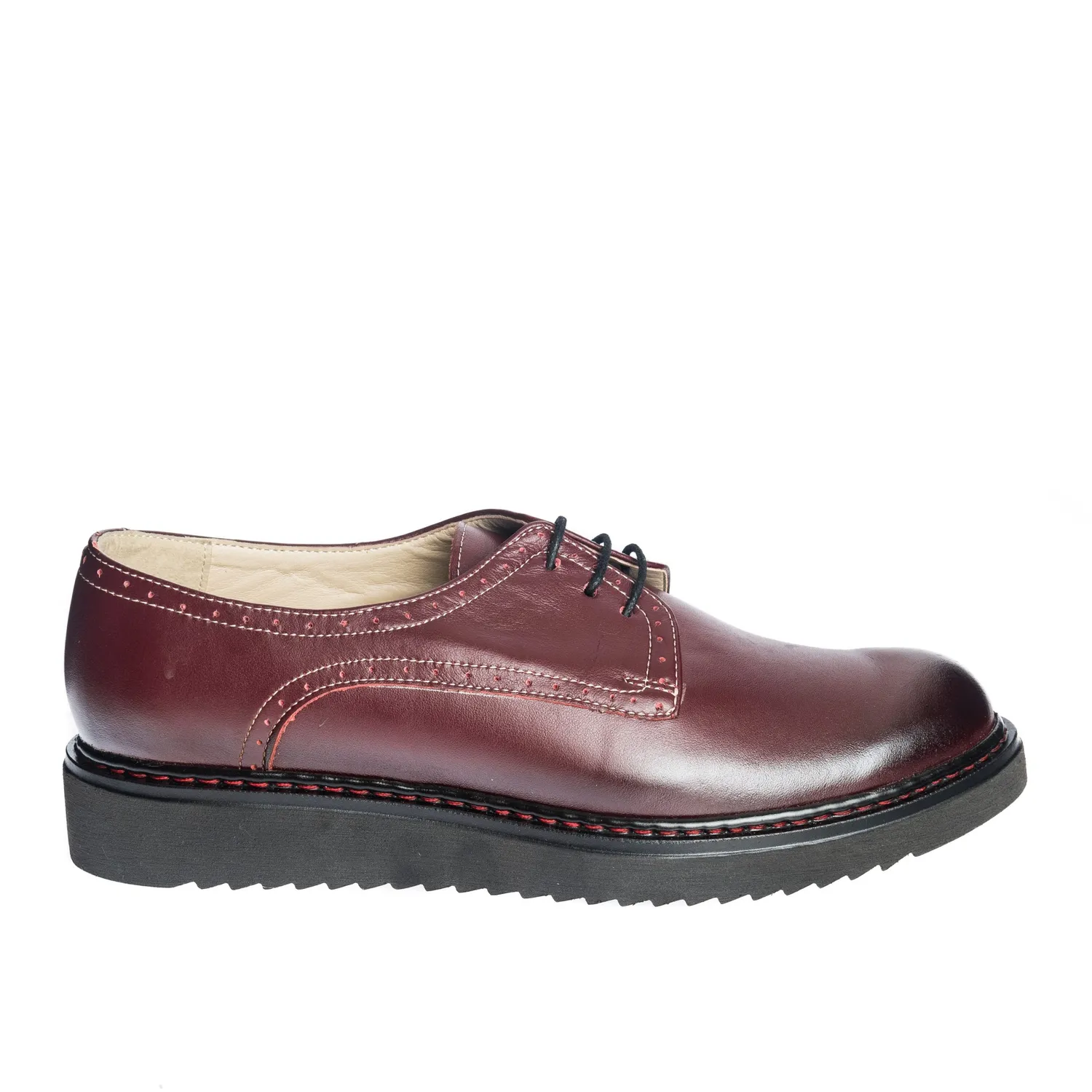 Catinca Shoes G33 BP pantofi dama bordo perie piele