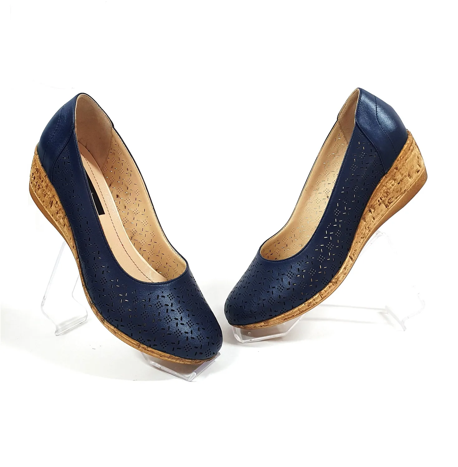 Catinca Shoes T15 BL pantofi dama piele bleumarin perforati