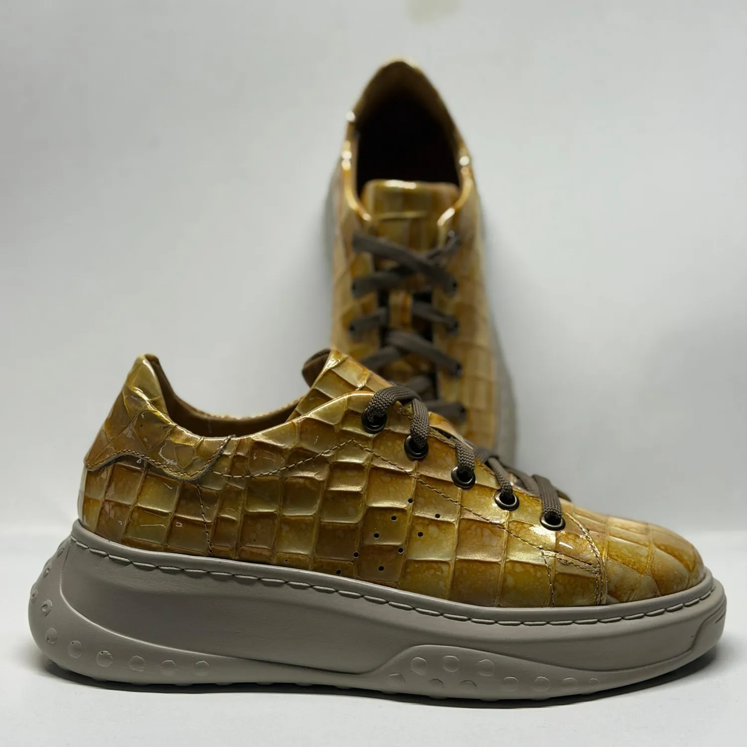 Lucas Shoes Sneaker 5101 RV sneakers gri piele Crocco