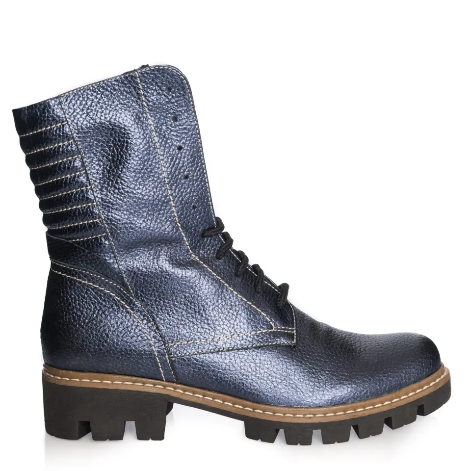 Catinca Shoes BC15 BM bocanci dama piele bleu metalizat