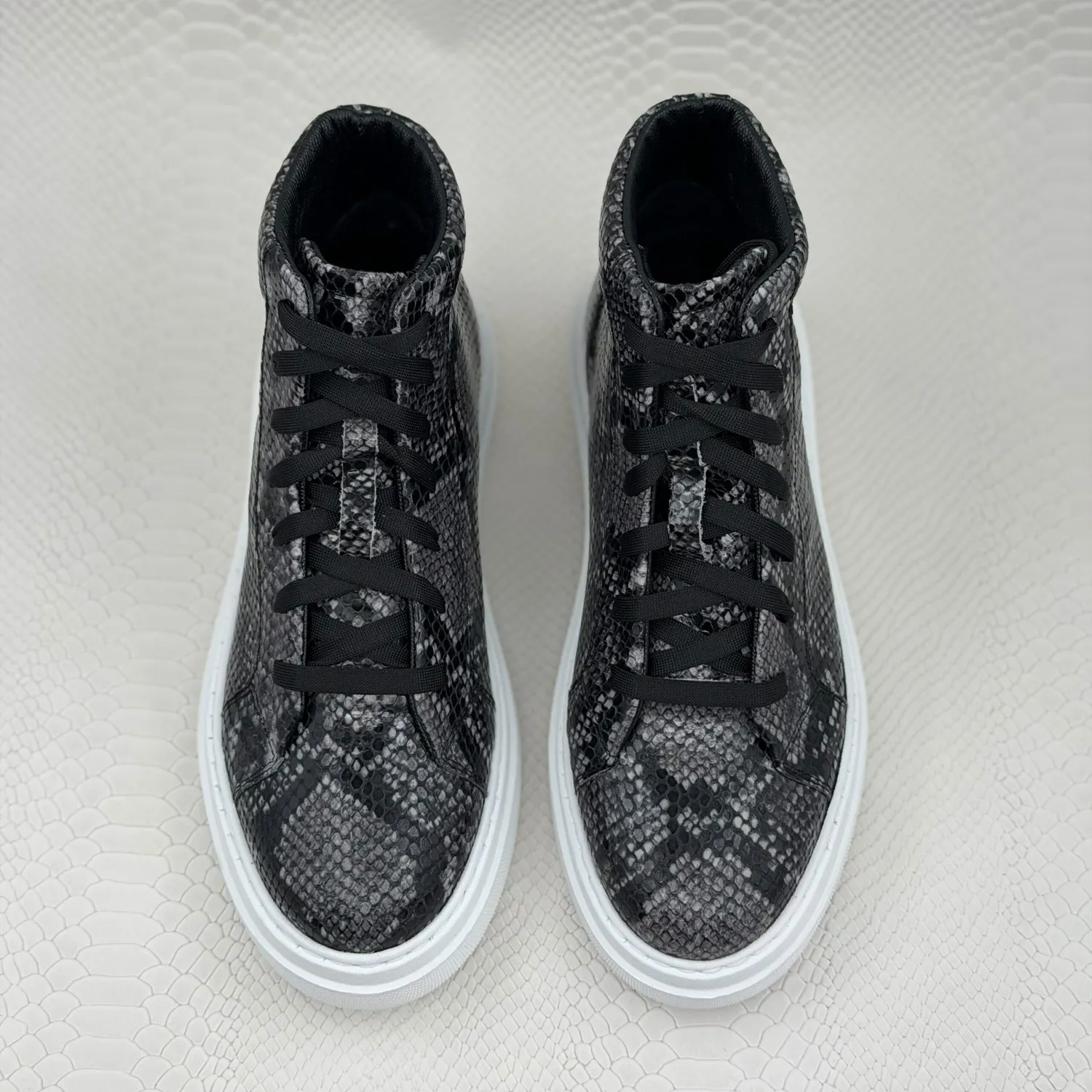 Lucas Shoes 855 A Snake ghete gri piele naturala