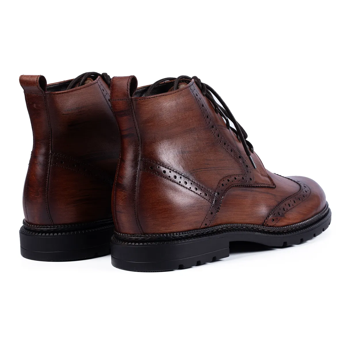 Lucas Shoes 850 Gross ghete coniac patina piele