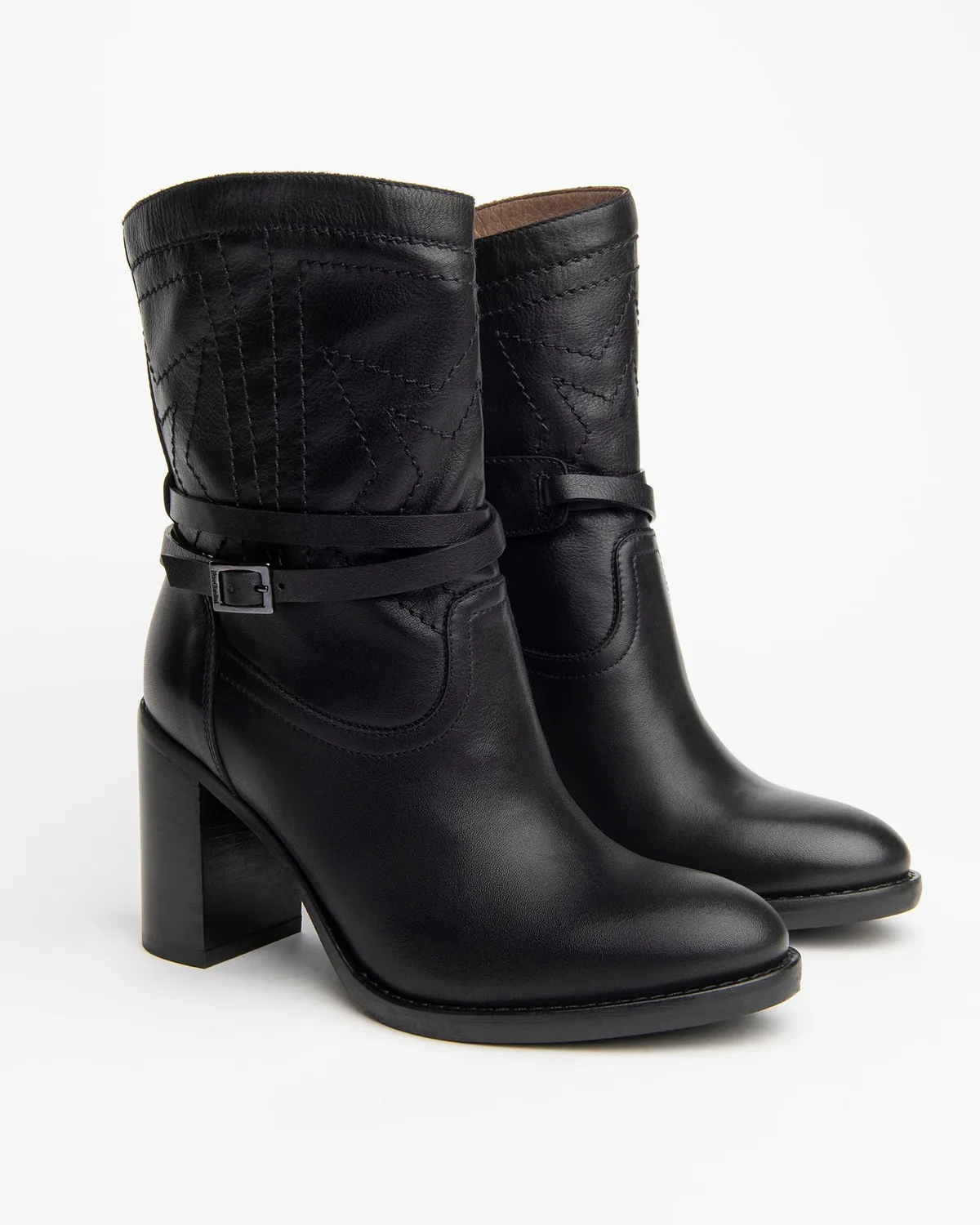 NeroGiardini botine dama piele cowboy toc 8,5 cm