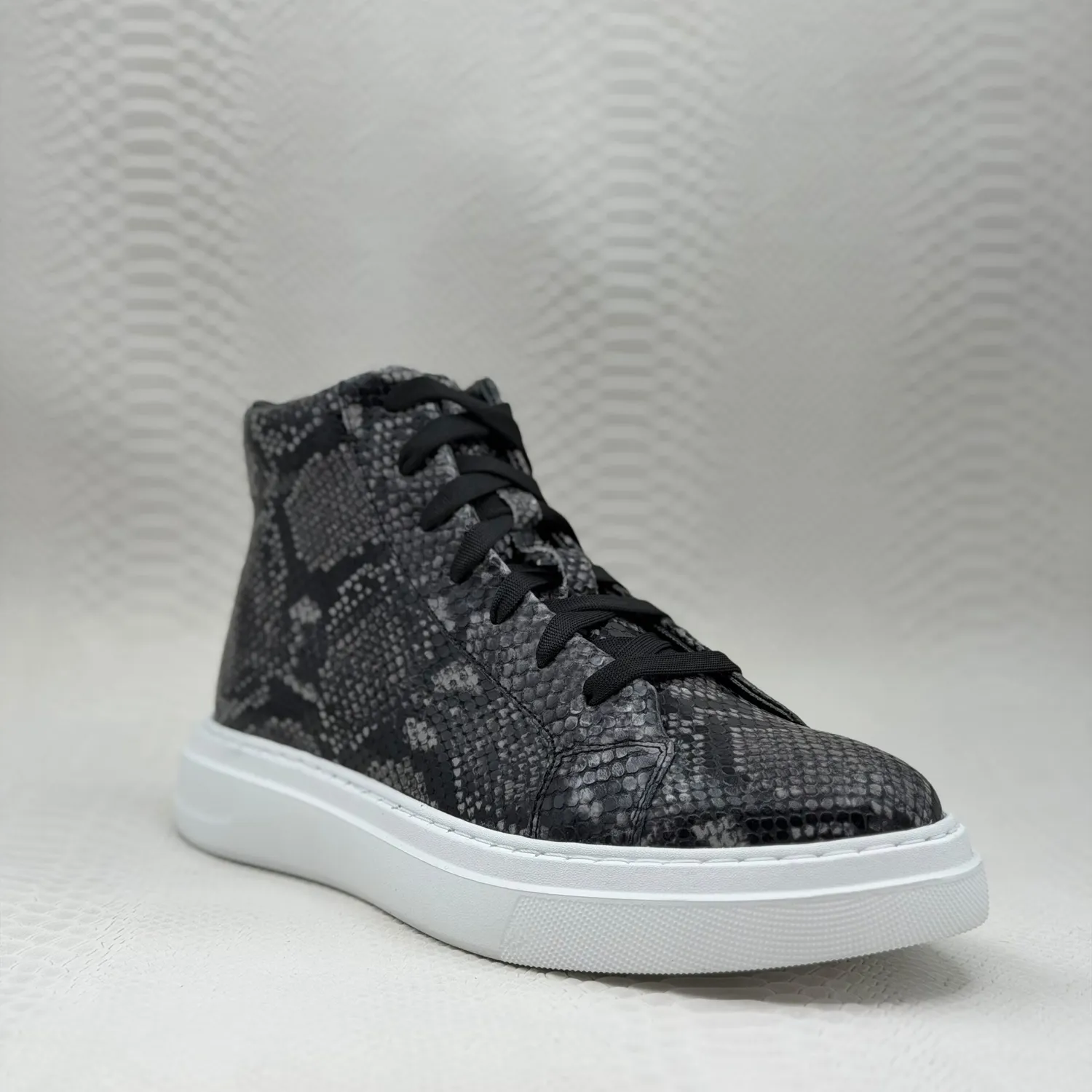 Lucas Shoes 855 A Snake ghete gri piele naturala