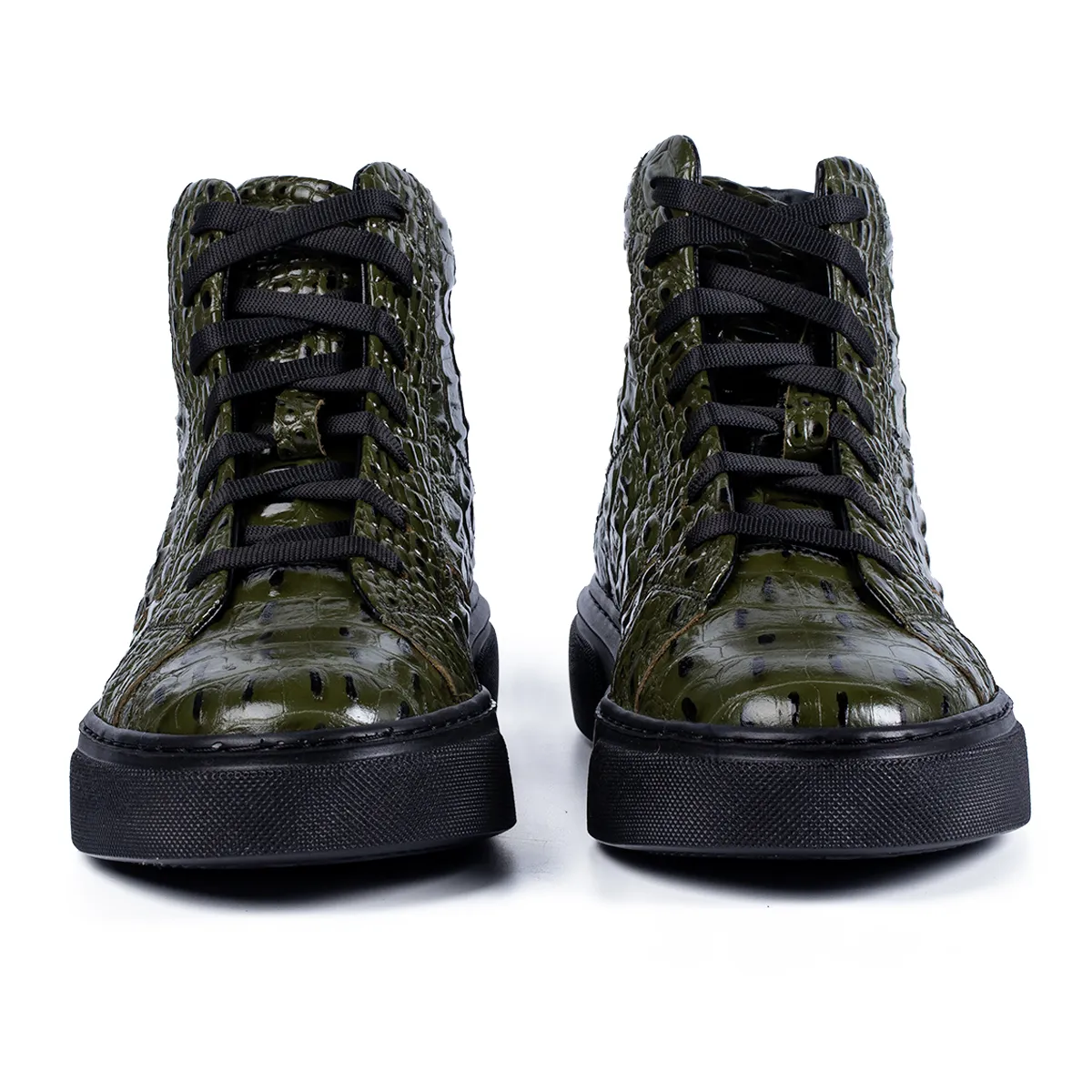 Lucas Shoes 855 ghete piele verde croco
