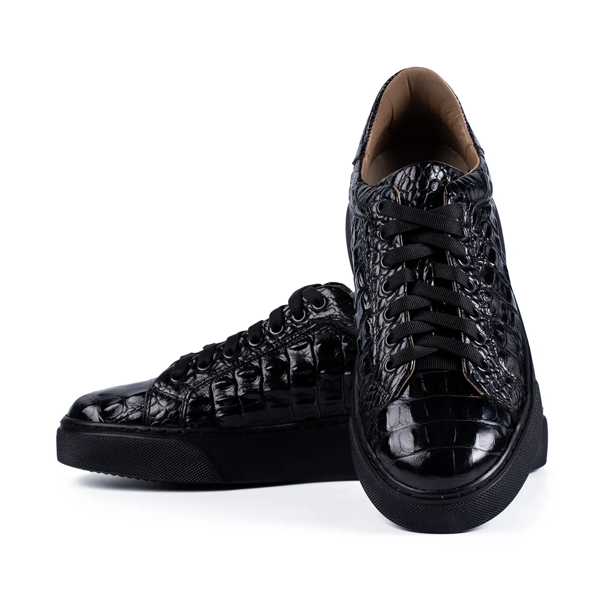 Lucas Shoes Sneaker 510 Croco sneakers negri piele naturala