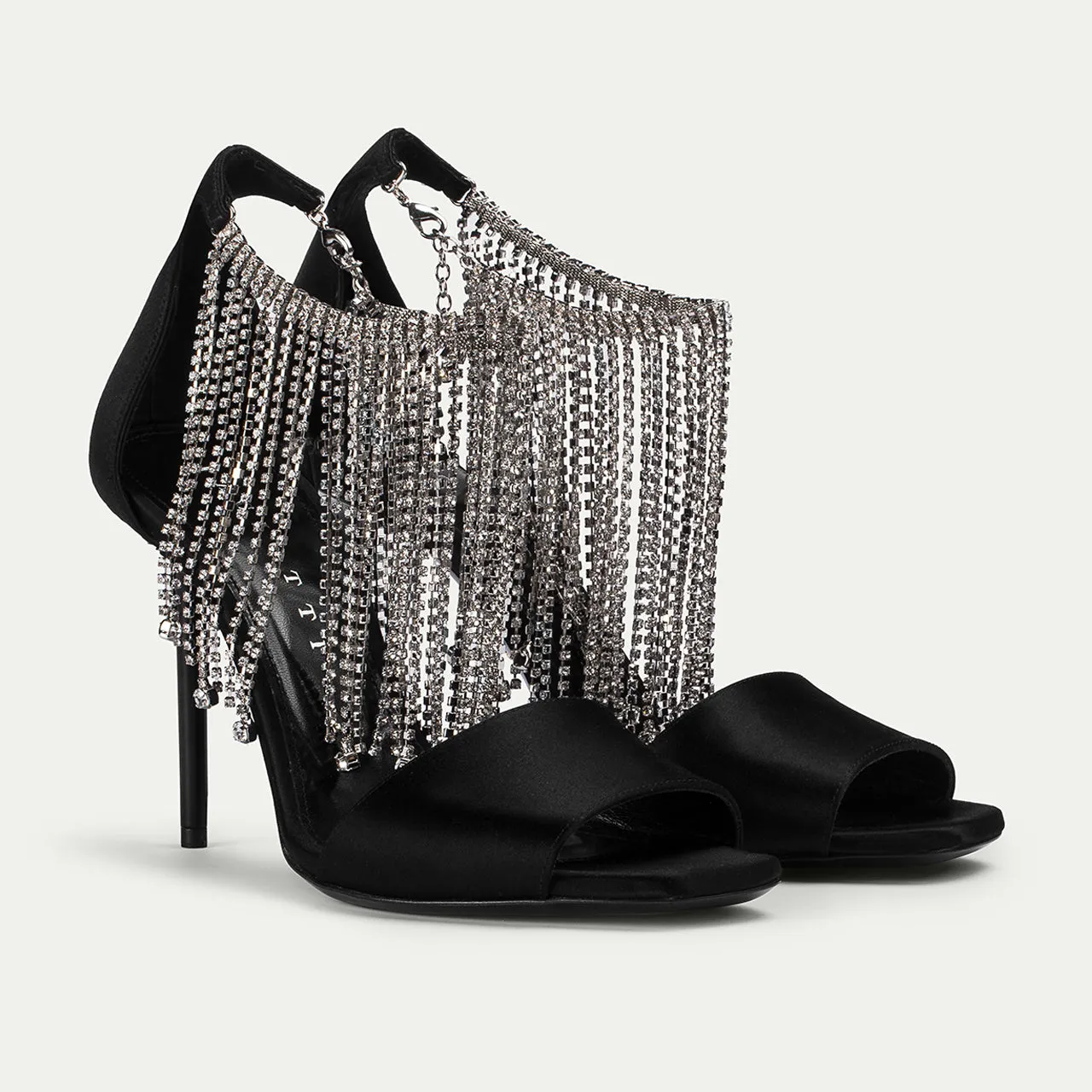 Cesare Paciotti Medea sandale dama negre satin toc 10 cm